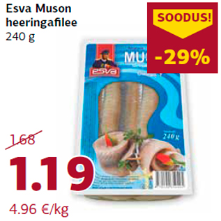 Allahindlus - Esva Muson heeringafilee 240 g