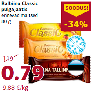 Allahindlus - Balbiino Classic pulgajäätis