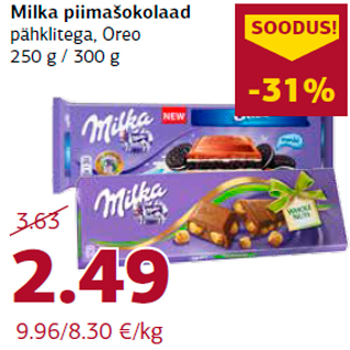 Allahindlus - Milka piimašokolaad