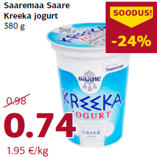 Allahindlus - Saaremaa Saare Kreeka jogurt 380 g