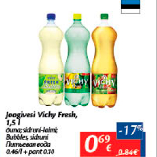 Allahindlus - Joogivesi Vichy Fresh, 1,5 l