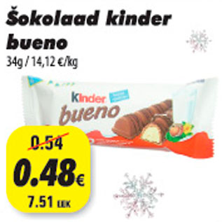 Allahindlus - šokolaad kinder bueno