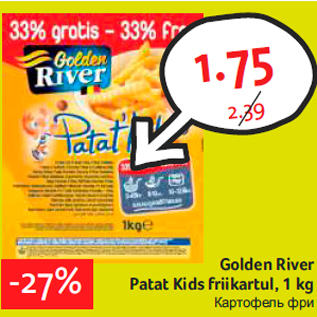 Allahindlus - Golden River Patat Kids friikartul, 1 kg