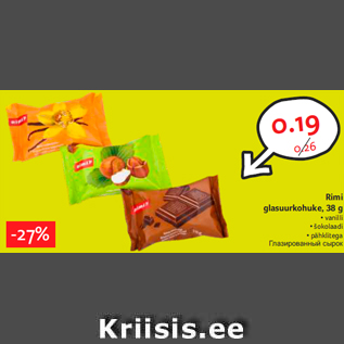 Allahindlus - Rimi glasuurkohuke, 38 g