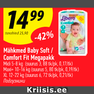 Allahindlus - Mähkmed Babu Soft/Comfort Fit Megapakk