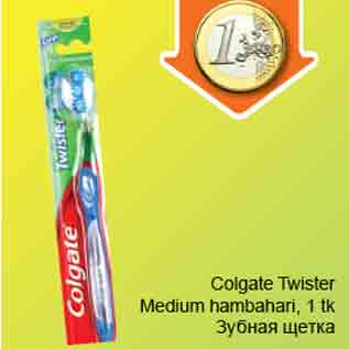 Allahindlus - Colgate Twister Medium hambahari, 1tk