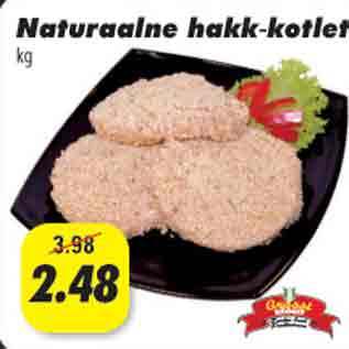 Allahindlus - Naturaalne hakk-kotlet