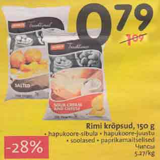 Allahindlus - Rimi krõpsud, 150 g