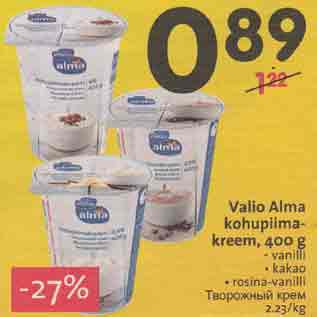 Allahindlus - Valio Alma kohupiimakreem, 400 g ю vanilli . kakao . rosina-vanilli