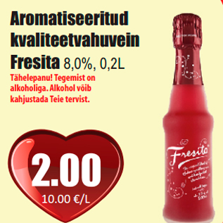 Allahindlus - Aromatiseeritud kvaliteetvahuvein Fresita