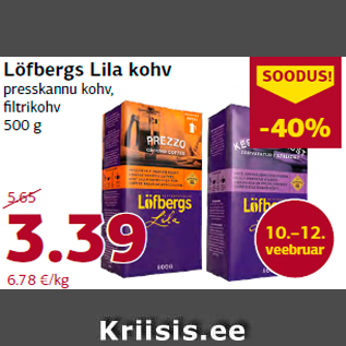 Allahindlus - Löfbergs Lila kohv