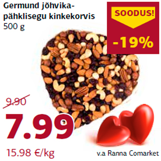 Allahindlus - Germund jõhvikapähklisegu kinkekorvis 500 g