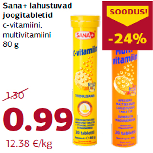 Allahindlus - Sana+ lahustuvad joogitabletid