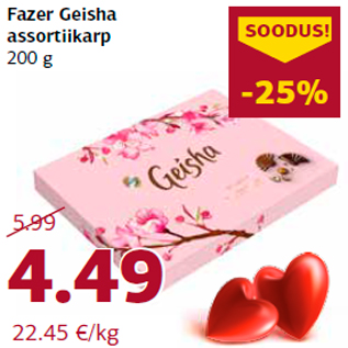 Allahindlus - Fazer Geisha assortiikarp 200 g