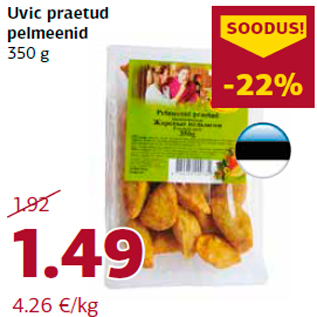 Allahindlus - Uvic praetud pelmeenid 350 g