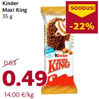 Allahindlus - Kinder Maxi King 35 g