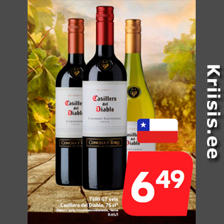 Allahindlus - Tšiili GT vein Casillero del Diablo, 75 cl*