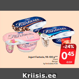 Allahindlus - Jogurt Fantasia, 98-100 g***