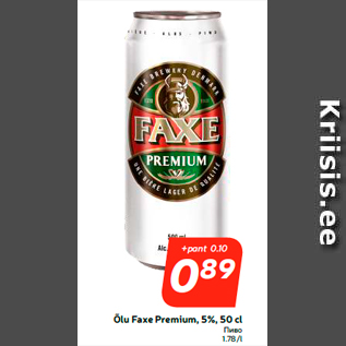 Allahindlus - Õlu Faxe Premium, 5%, 50 cl