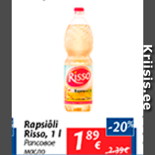 Allahindlus - Rapsiõli Risso, 1 l