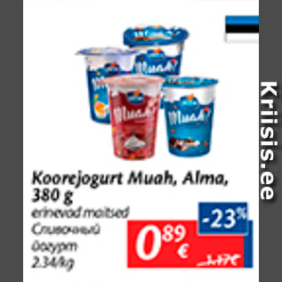 Allahindlus - Koorejogurt Muah, Alma, 380 g