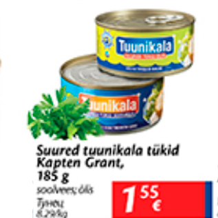 Allahindlus - Suured tuunikala tükid Kapten Grant, 185 g