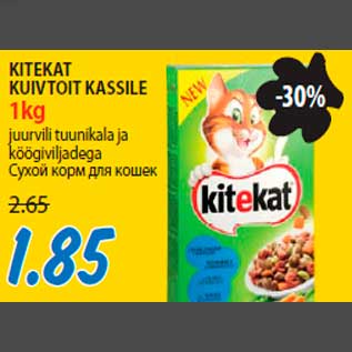 Allahindlus - KITEKAT KUIVTOIT KASSILE 1kg juurvili tuunikala ja köögiviljadega