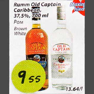 Allahindlus - Rumm Old Captain Caribbean, 37,5%, 700ml