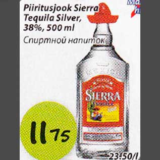 Allahindlus - Piiritusjook Sierra Teguila Silver, 38%, 500ml