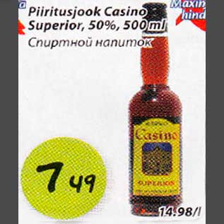 Allahindlus - Piiritusjook Casino Superior, 50%, 500ml