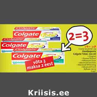 Allahindlus - Hambapasta Colgate Total, 100 ml