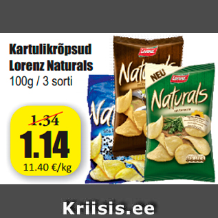 Allahindlus - Kartulikrõpsud Lorenz Naturals