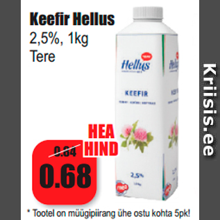 Allahindlus - Keefir Hellus 2,5%, 1kg Tere