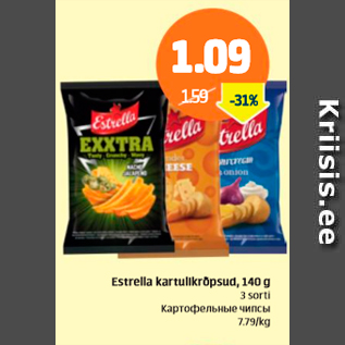 Allahindlus - Estrella kartulikrõpsud, 140 g