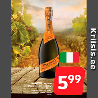 Allahindlus - Itaalia KPN vahuvein Mionetto Prosecco Dry, 11%, 75 cl