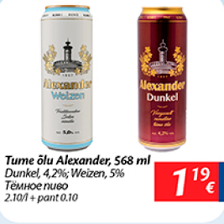 Allahindlus - Tume õlu Alexander, 568 ml