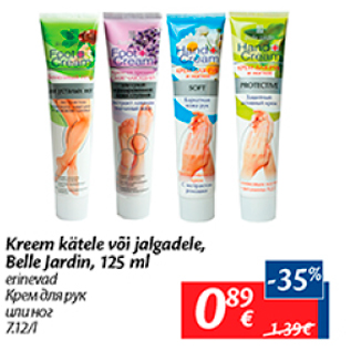 Allahindlus - Kreem kätele või jalgadele, Belle Jardin, 125 ml