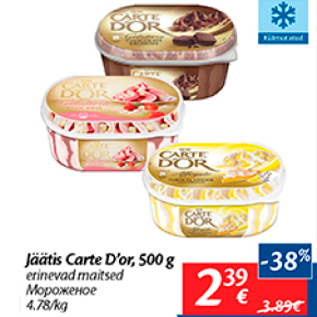 Allahindlus - Jäätis Carte D´or, 500 g