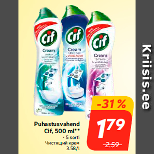 Allahindlus - Puhastusvahend Cif, 500 ml**