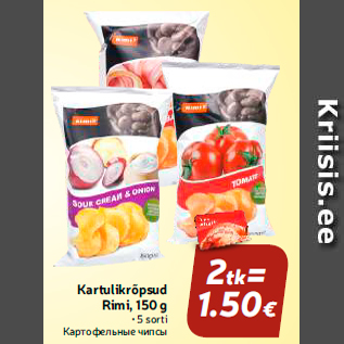 Allahindlus - Kartulikrõpsud Rimi, 150 g