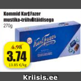 Allahindlus - Kommid Karl Fazer mustika-trühvlitäidisega 270 g