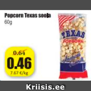 Allahindlus - Popcorn Texas soola 60 g