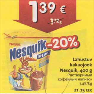 Allahindlus - Lahustuv kakaojook Nesquik