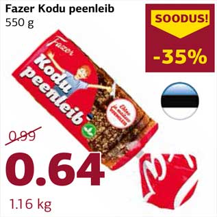 Allahindlus - Fazer Kodu peenleib 550 g