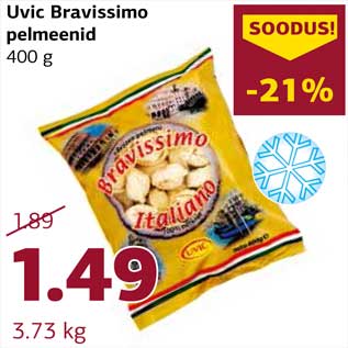 Allahindlus - Uvic Bravissimo pelmeenid 400 g