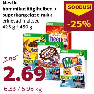 Allahindlus - Nestle hommikusöögihelbed + superkangelase nukk