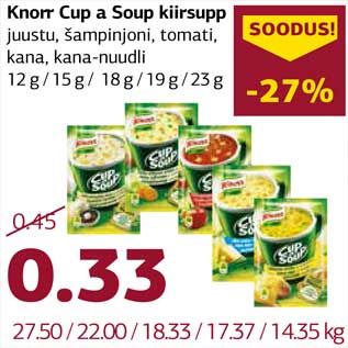 Allahindlus - Knorr Cup a Soup kiirsupp