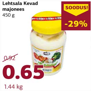 Allahindlus - Lehtsala Kevad majonees 450 g