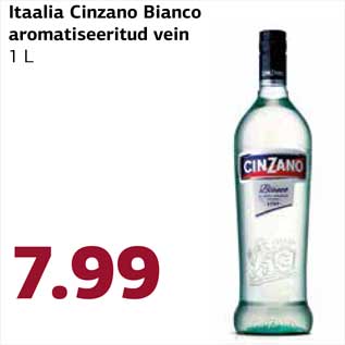 Allahindlus - Itaalia Cinzano Bianco aromatiseeritud vein