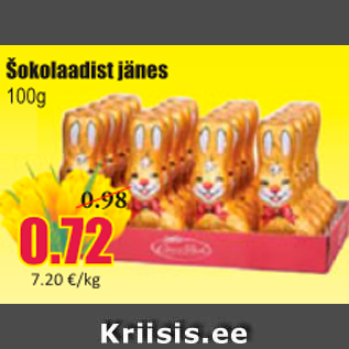 Allahindlus - Šokolaadist jänes 100 g